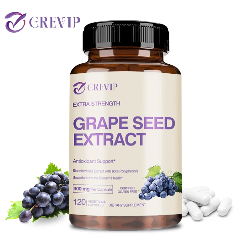 

Grape Seed Extract Capsules - Antioxidant, Improves Vision, Skin Health, and Boosts Immunity
