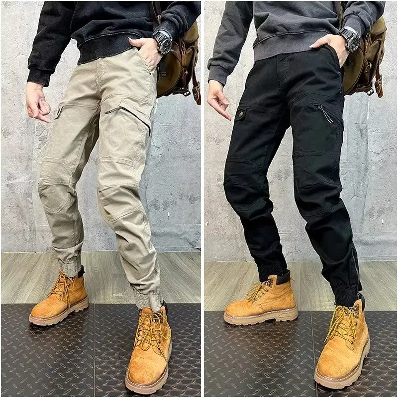 

Мужские повседневные брюки в американском ретро-стиле, прямые, модные, широкие, длинные, в уличном стиле, рабочая одежда