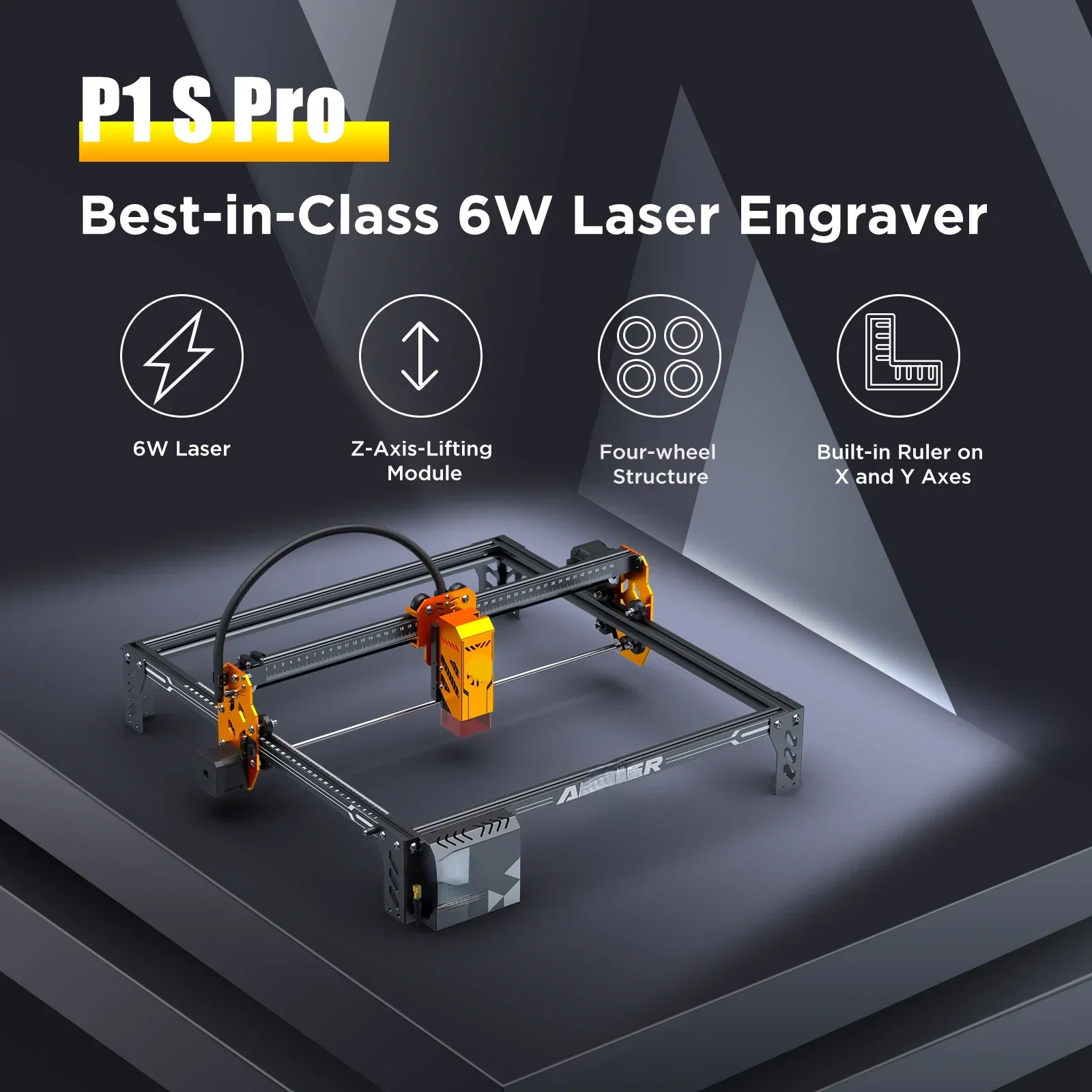 Hot selling Pro Laser Engraver CNC Blue Laser Cutting Machine 6W Laser Z-Axis Lifting Module  0.01 Engraving Accuracy with Fixed