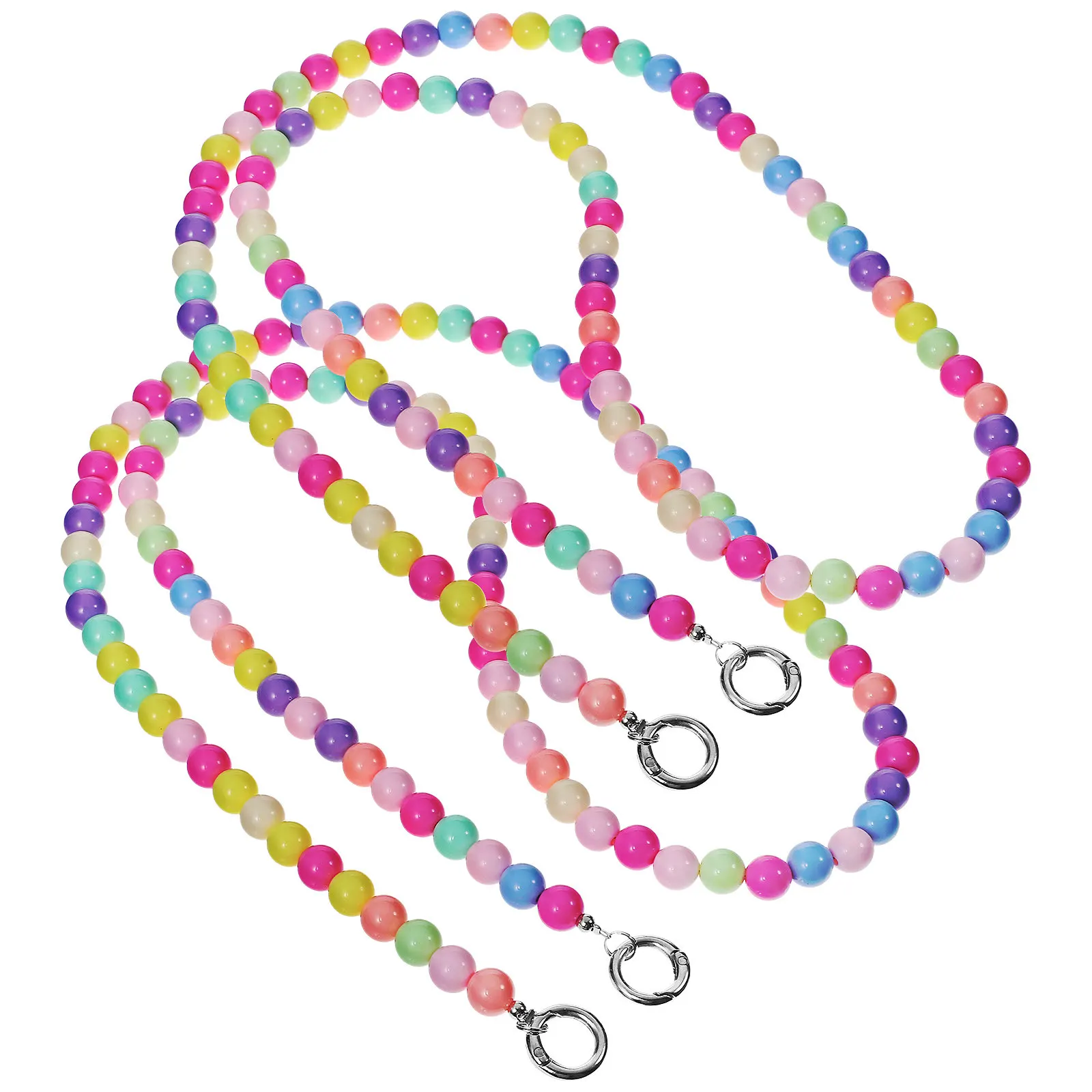 

2Pcs Colorful Beads Mobile Phone Hanging Chain Phone Case Lanyard Wrist Strap Anti-Lost Decoration for Phones Bags