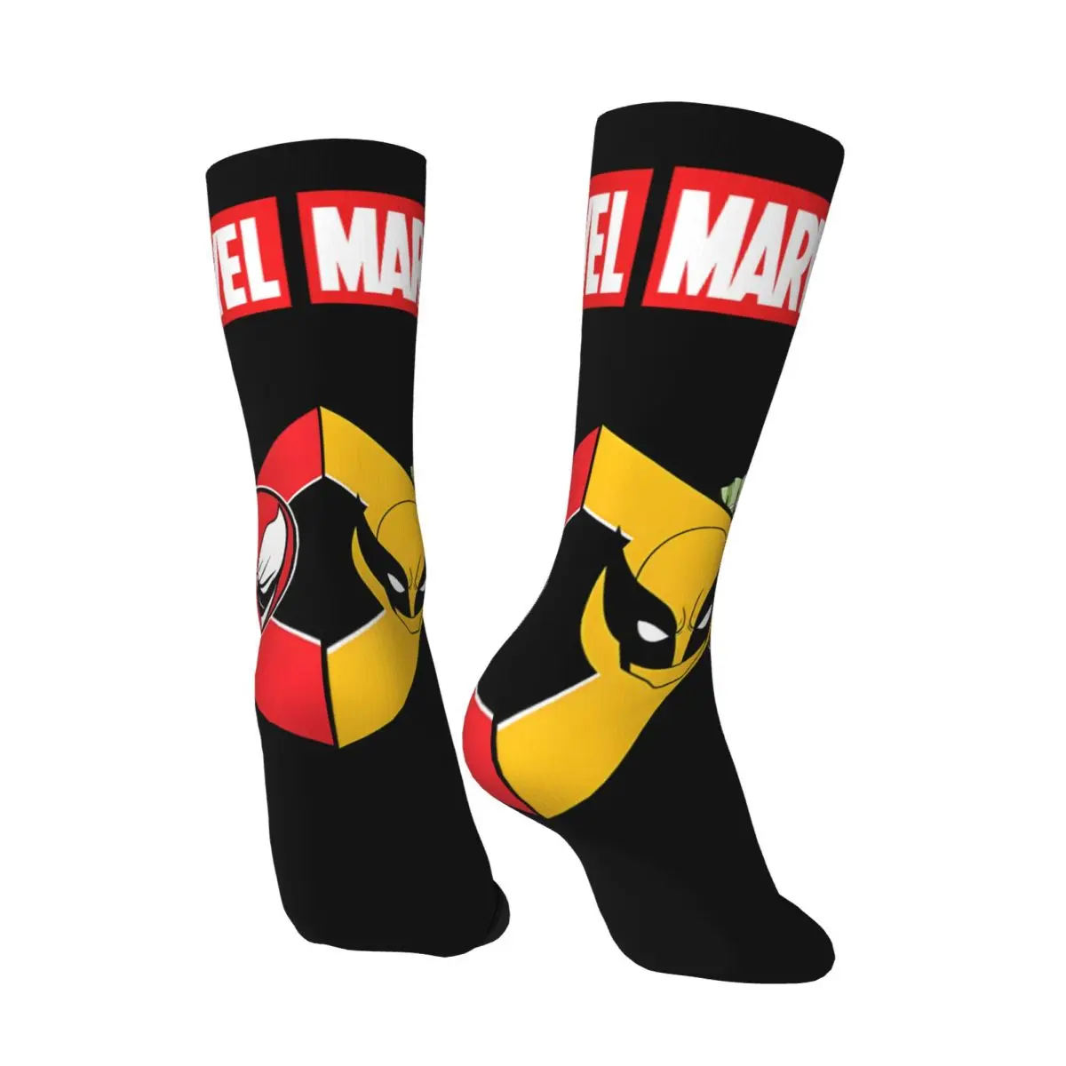 Funny Crazy Cool Sock for Men Hip Hop Harajuku Marvel X-man Deadpool & Wolverine Happy Quality Pattern Printed Boys Crew Sock