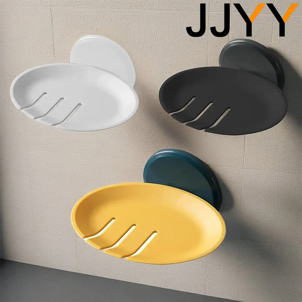 

1 PC Shower Soap Holder Suction Cup Drain Soap Dish Home Wall Mounted Soap Dish No Punch Drain Tray Bathroom Supplies Gadgets