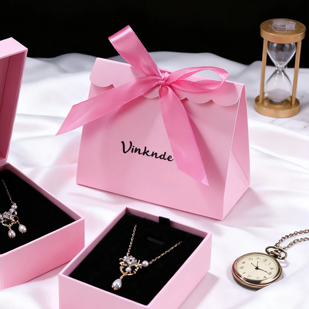 

Подарок для гостей, упаковка для конфет, маленькая коробка, сумка с логотипом, роскошная белая розовая бумажная складная косметичка для свадебного органайзера