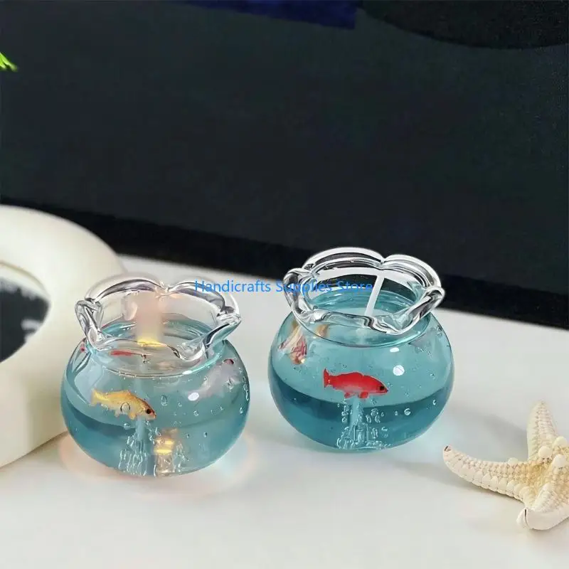 R1WA Clear Glass Miniature Fish Tanks Scented Infusing With Floral Fragrances To Enhances Mood And Space Birthday Gift