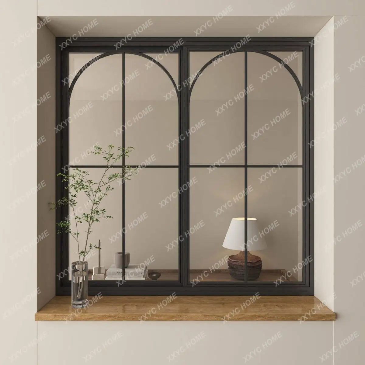 Indoor partition sliding window curved decoration casement living room room false window bathroom
