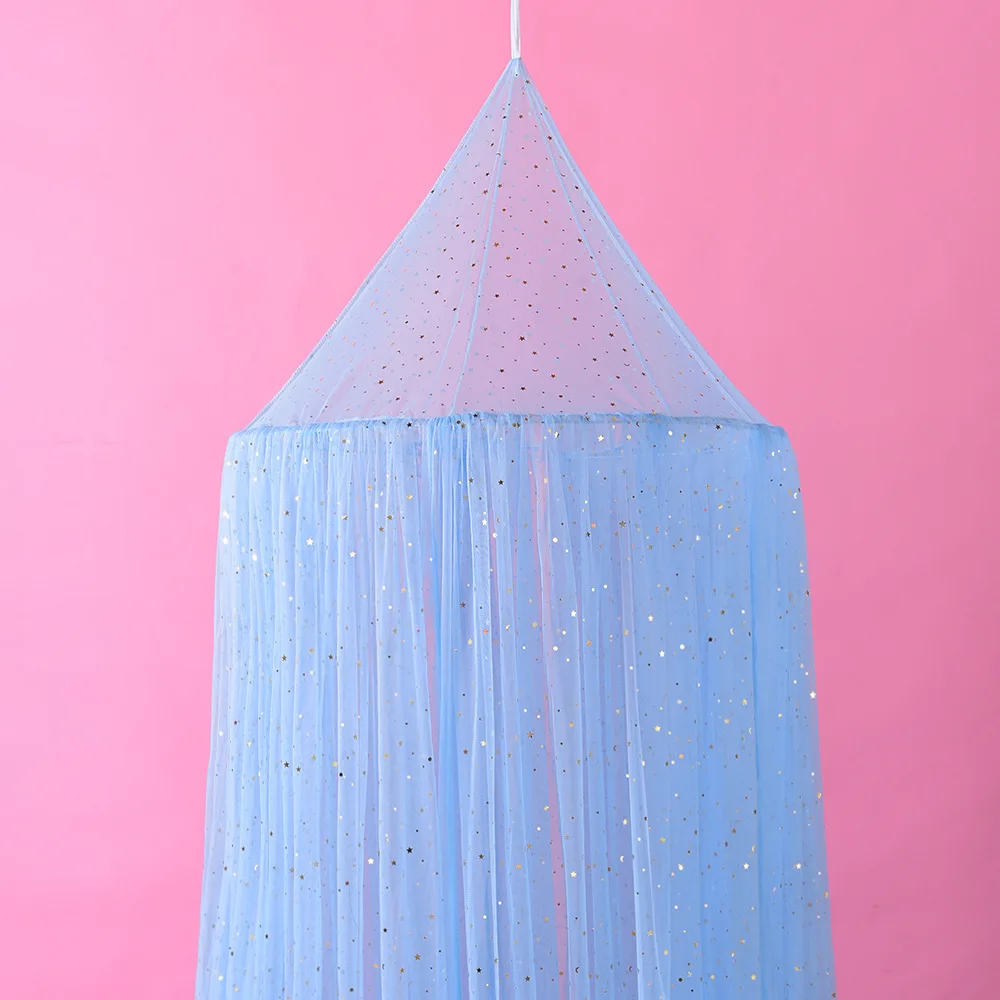 Baby Mosquito Net for Girls Boys Children Bed Canopy Sequined Star Mesh Princess Crib Hung Dome image 2