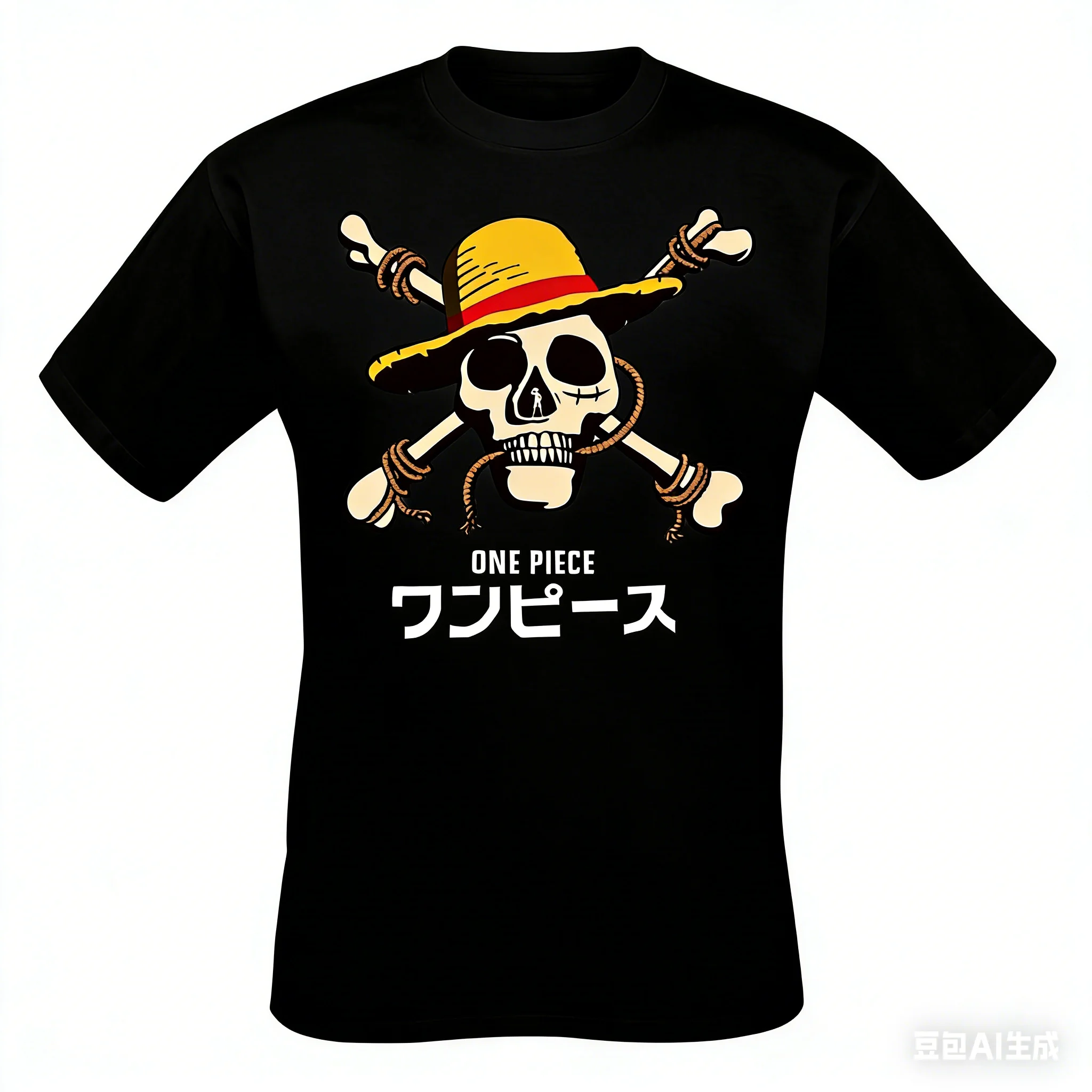 

One Piece Luffy Cartoon Illustration Design Summer Cotton Men's and Women's Sweat Absorption Breathable Short Sleeve T-shirt