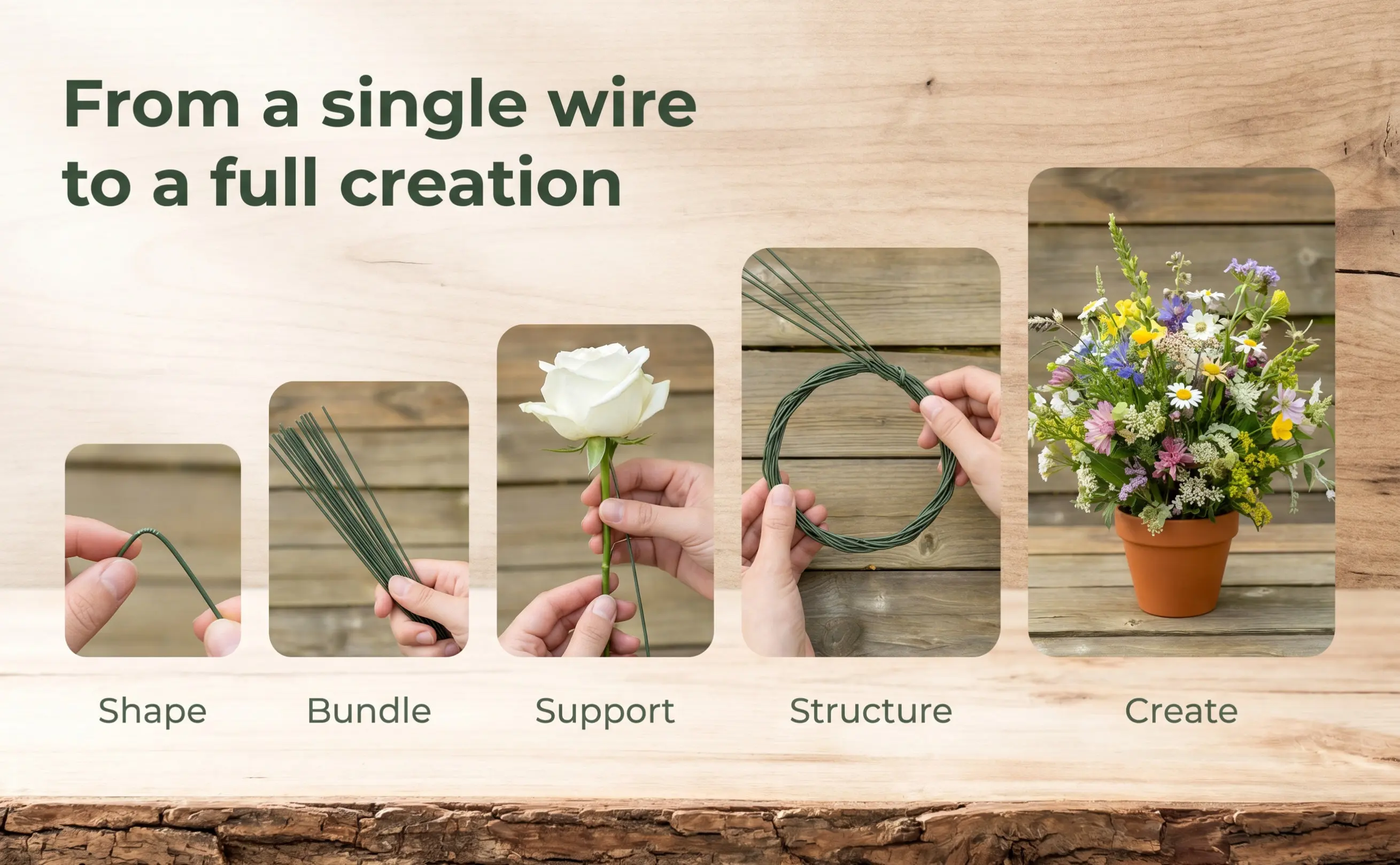 Wire Stem Florist - 100Pcs Green Florist Wire Sturdy Iron