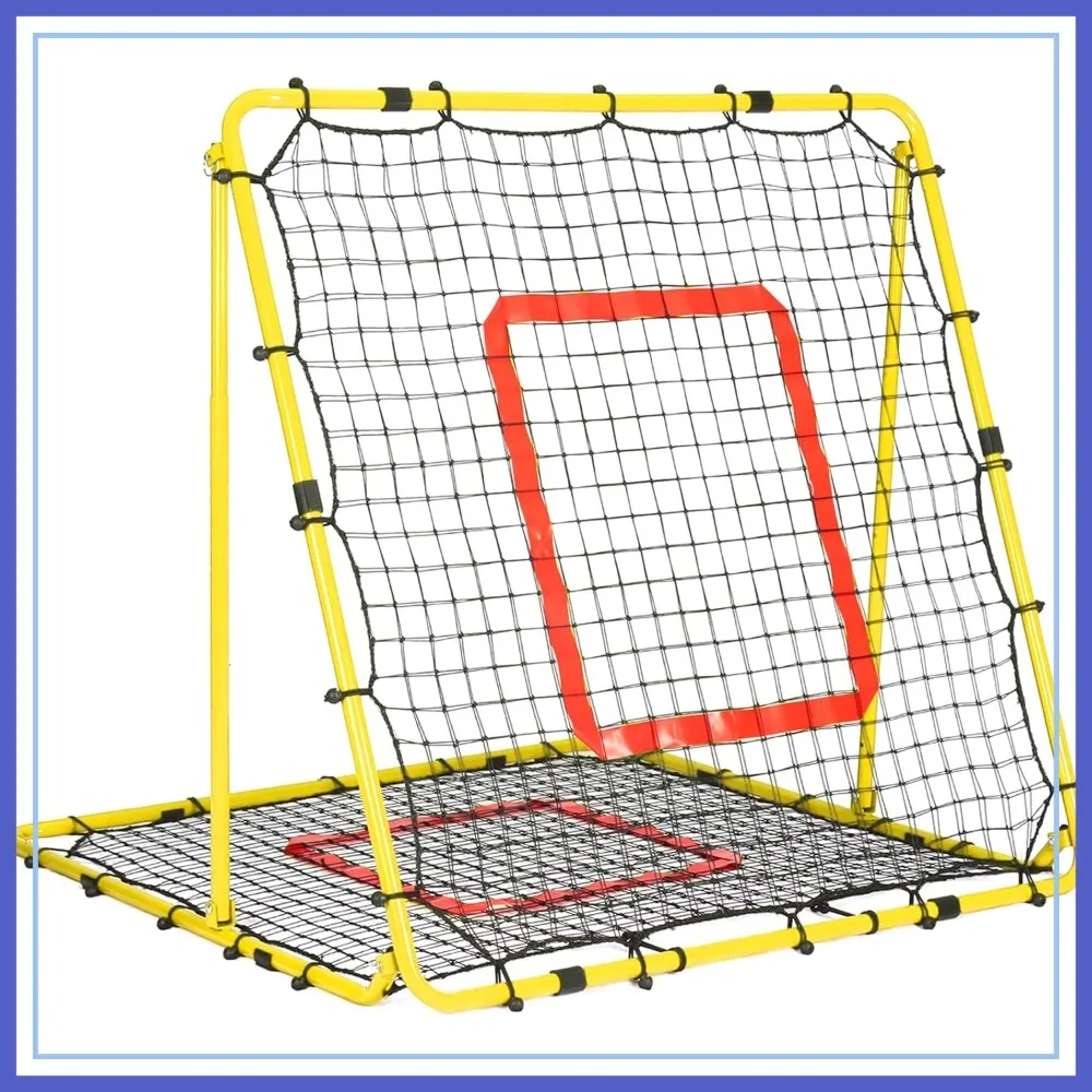 

Baseball Softball Rebounder Net, Multi-Sport Training Screen with Pitching Target, Adjustable Angles