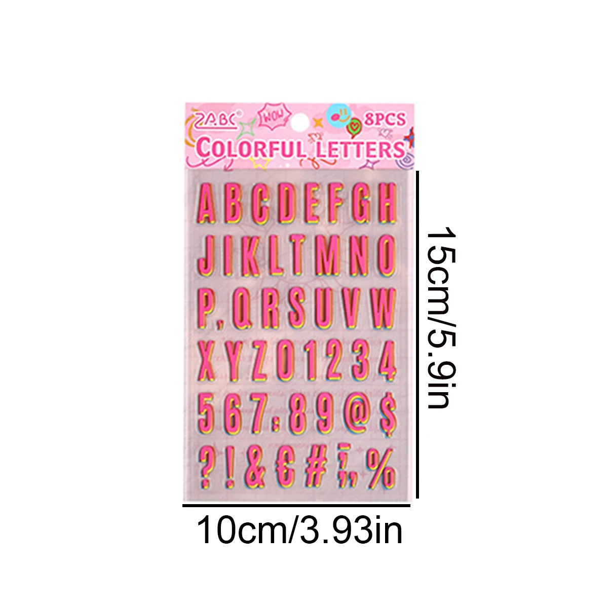 8pcs Colorful Number And Letter Pattern PET Stickers,Waterproof Stickers,Perfect For Gift Boxes And Scrapbook Decoration