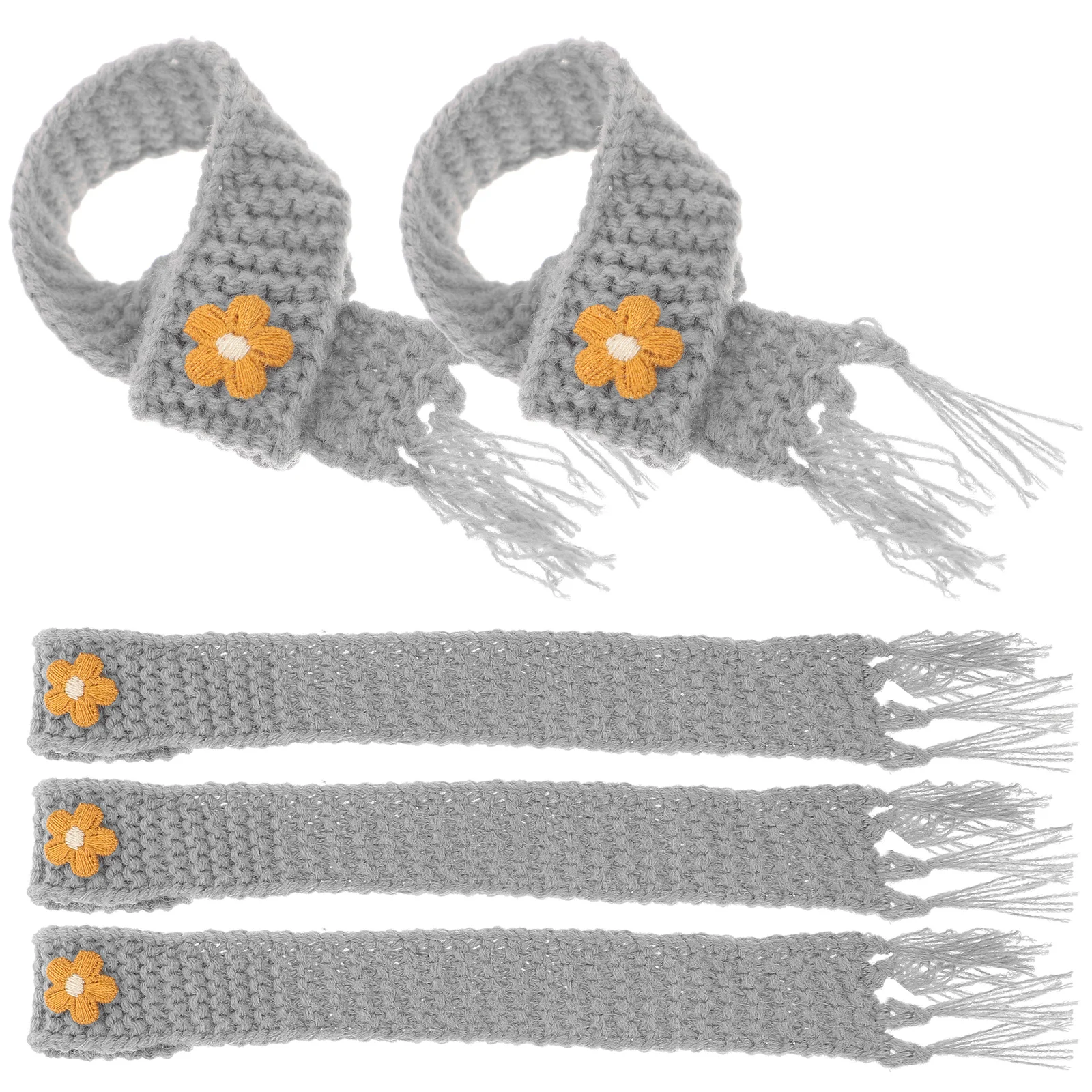 

5 Pcs Scarf Mini Scarves Crafts Fashion Clothes and Accessories Grey Yarn Baby