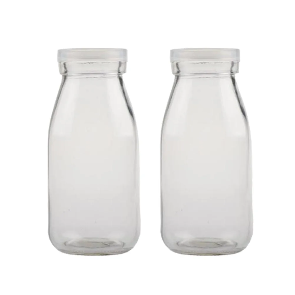 

10 шт., 200 мл, устойчивая к высоким температурам стеклянная бутылка, контейнер для молока, прозрачный ферментный напиток, декор для сока, ваза, стеклянная бутылка для молока, контейнер