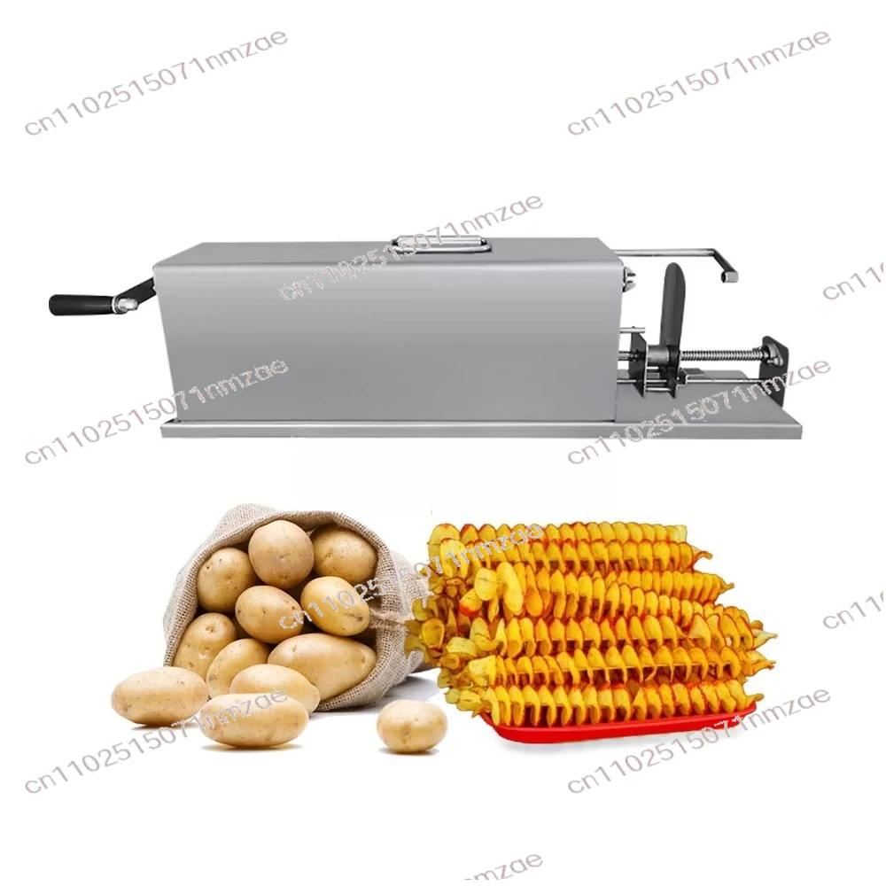 Manual Twisted Potato Slicer Stainless Steel Spiral Potato Cutter Easy to Clean for Home & Food Truck