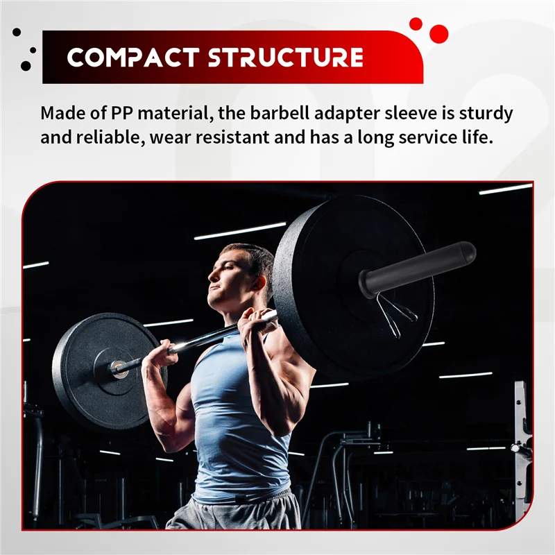 

2Pcs Barbell Adapter Sleeve Barbell Weight Plat Adapter Sleeve Converts 48Mm Plate Post 200MM/230MM Jolt Resistant
