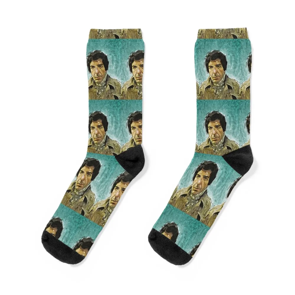 

Leonard Cohen - Music Legend Art Design Socks custom sports hiking Run cool Men Socks Women's