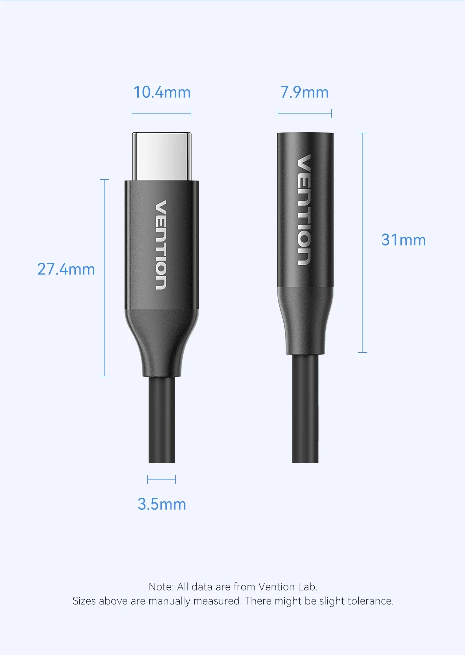 [2Pcs] Vention USB Type C to 3.5mm Jack Earphone Adapter Headphone USB C Cable Audio Adapter with DAC For iPhone 17 16 15 Xiaomi