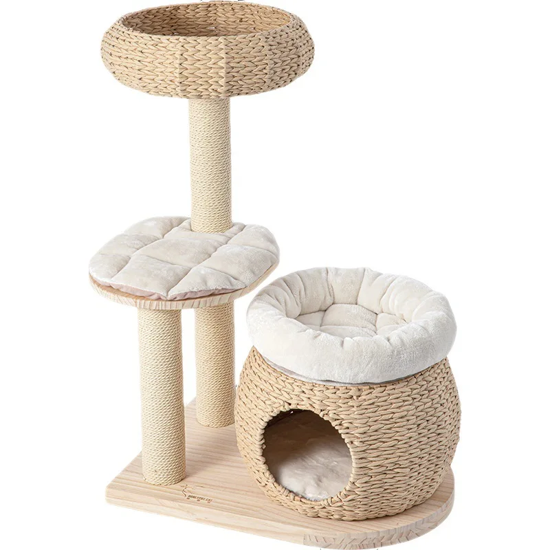 

Honeypot climbing frame solid wood, climbing frame cat scratching board cat nest integrated, universal in all seaso