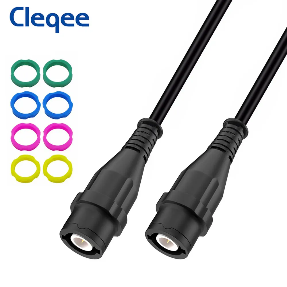 Cleqee P1202 BNC wtyk męski na BNC wtyk męski kabel koncentryczny oscyloskop przewód pomiarowy 100CM BNC-BNC