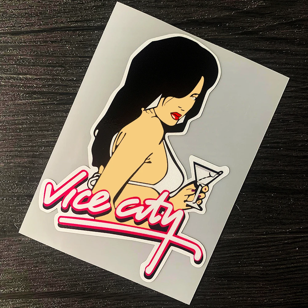 VICE CITY ملصقات دراجة نارية جذابة خوذة السيارة خزان الوقود الزجاج الأمامي الوفير ملصق مائي مقاوم للماء اكسسوارات لياماها KTM هوندا