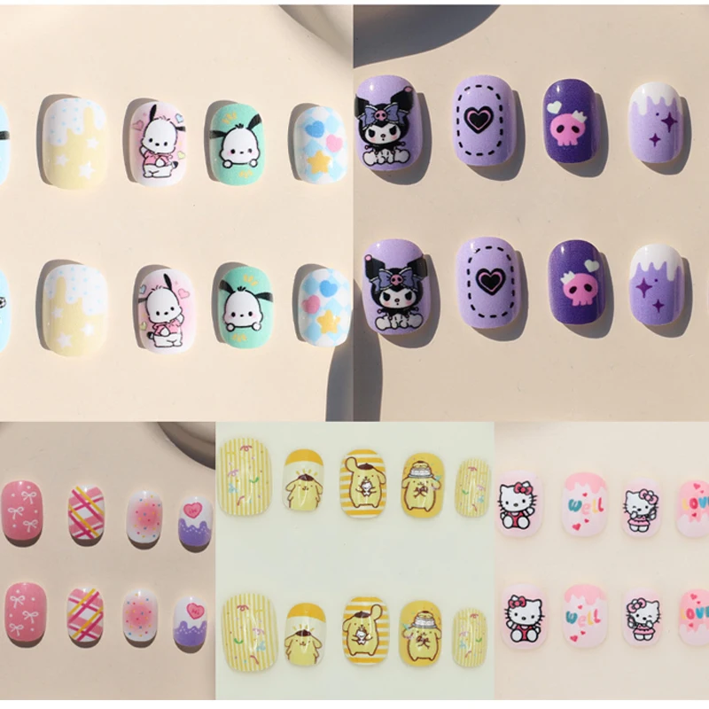 

Детская одежда с героями мультфильмов, набор доспехов Kuromi Melody Pochacco, маникюрные наклейки, каваи, студенческие украшения для девочек, аксессуары, подарок