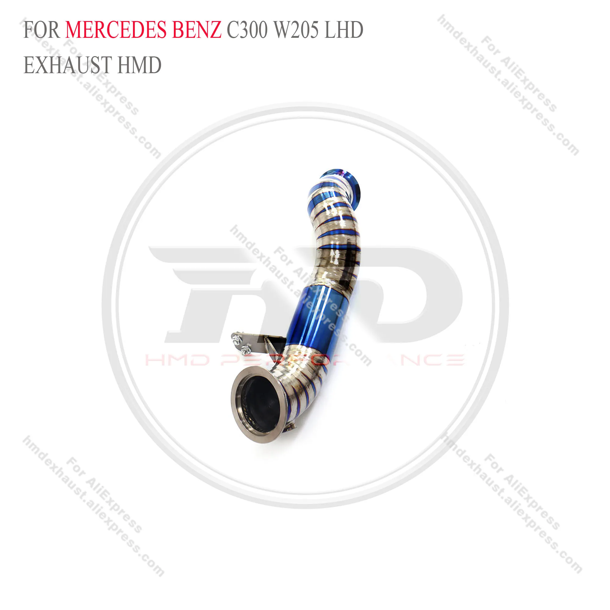 for Mercedes Benz C300  W205 2.0T LHD With Heat Shield Racing Pipe HMD Exhaust System High Flow Performance Downpipe - Image 3