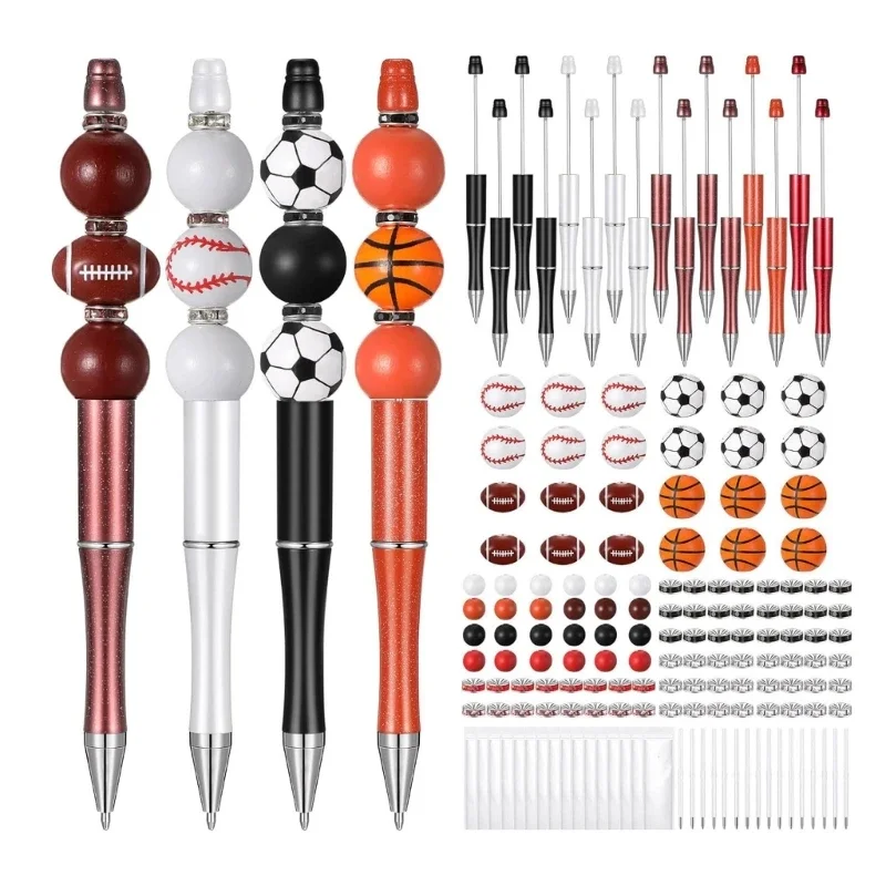 

16pcs Ballpoint Pen Bead Pen Plastic Beadable Pen Beaded Ballpoint Pens School Office Writing Supplies Stationery Wedding Gift