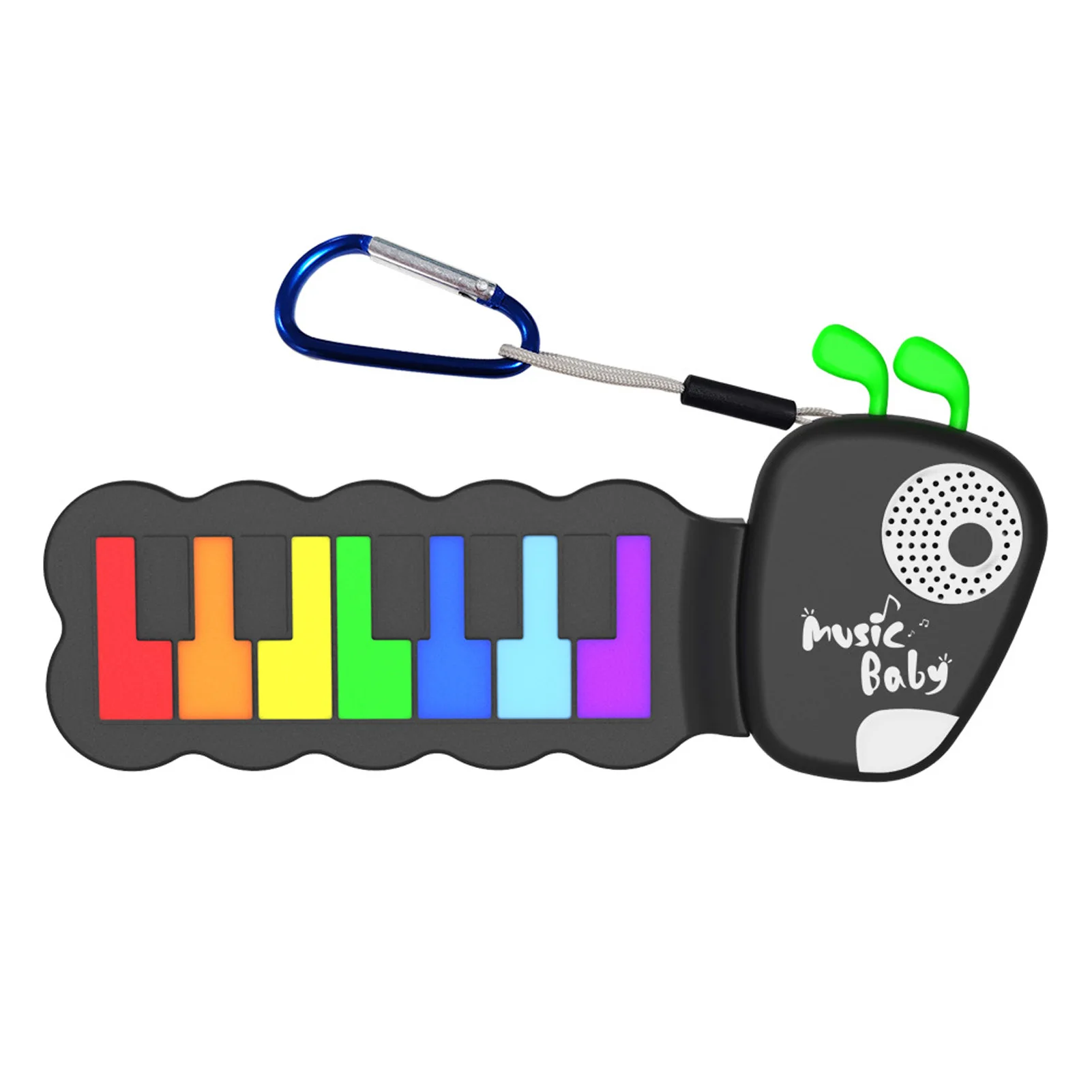 Piano de Bolsillo Plegable de Silicona, Mini Teclado Electrónico de Juguete, Piano de Dedos Portátil con Llavero para Niños, Adultos y Amantes de la Música