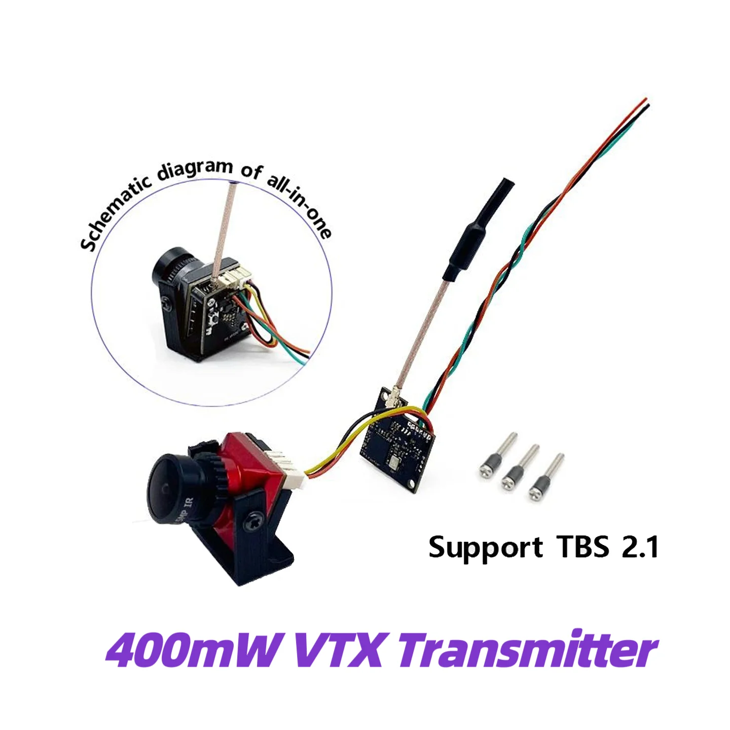 جهاز إرسال SLONWAKE 5.8G 48CH 400mW e7087U MINI VTX. مع كاميرات 19*19 مم. لطائرات بدون طيار RC FPV طويلة المدى ذات الأجنحة الثابتة. #6