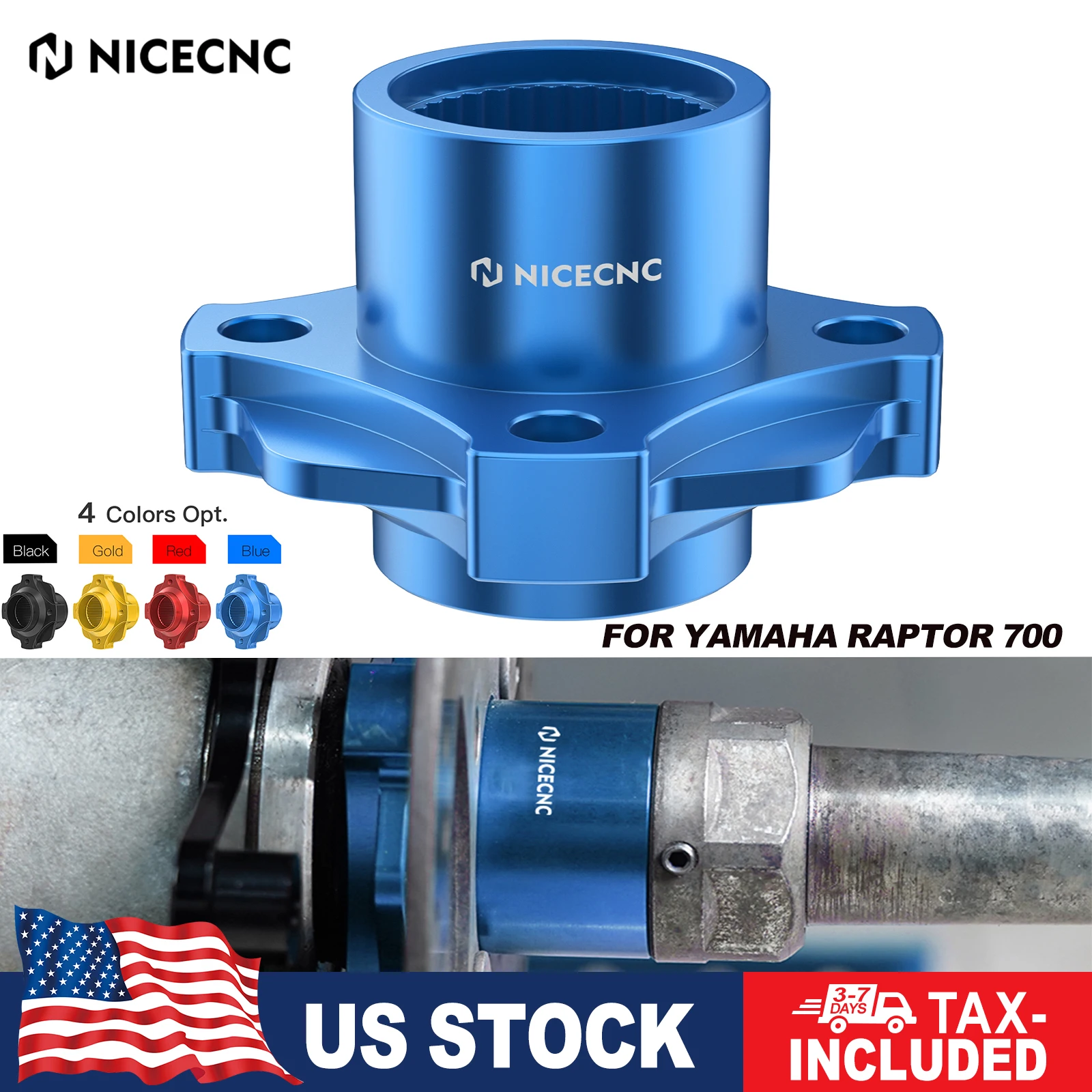 

NICECNC Raptor 700 Rear Axle Disc Brake Hub For Yamaha Raptor 700 2014-2023 Raptor 700R SE 2013-2023 Aluminum Brake Mount Hubs