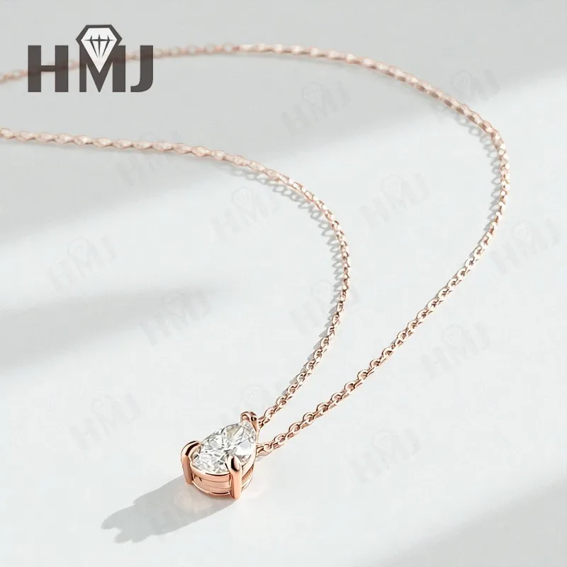 Moissanit-Halskette mit 1/2/3/4 Karat D-Farbe Birnenförmiger Moissanit S925 Vergoldete Kette in Weiß, Gelb oder Roségold für Damen, Verlobung, Alltag und Charme – Detail 20