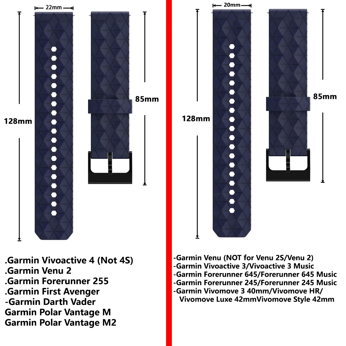 Ремешок с принтом 20 мм 22 мм для Garmin Venu 2 2s SQ Band Watch Vivoactive 3 4 Forerunner 645, силиконовый браслет SmartWatch, браслет