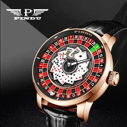 2024 New Product PINDU Gambling Series Time Artwork 3ATM Daily Waterproof Automatic Mechanical Movement Fun Folding Buckle Watch