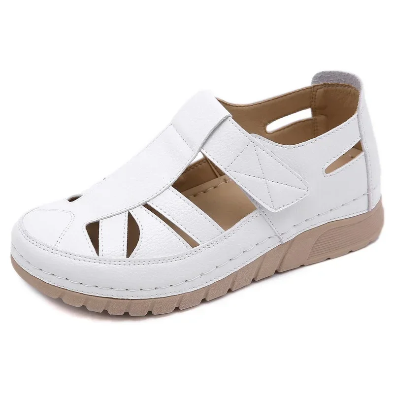 Women\'s Shoes Sandals Fashion Baotou Wedge Platform Sandals Ladies Retro Rome Sandalias Mujer Slip on Beach Shoes Footwear 2024