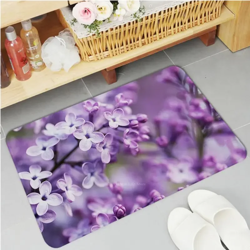 Purple Pattern Kitchen Mat Retro Multiple Choice Living Room Kitchen Rug Non-Slip Welcome Doormat