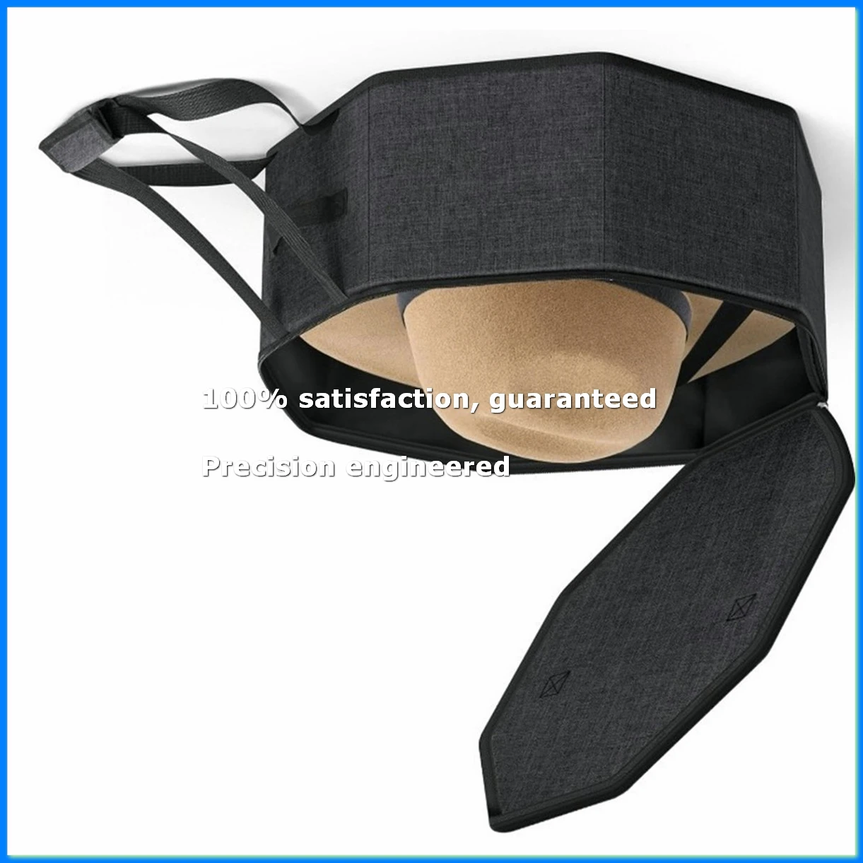 Hat Organizer Bag Hat Organizer Case for Bucket Hats Cowboy Hats Fedoras Black-DT30