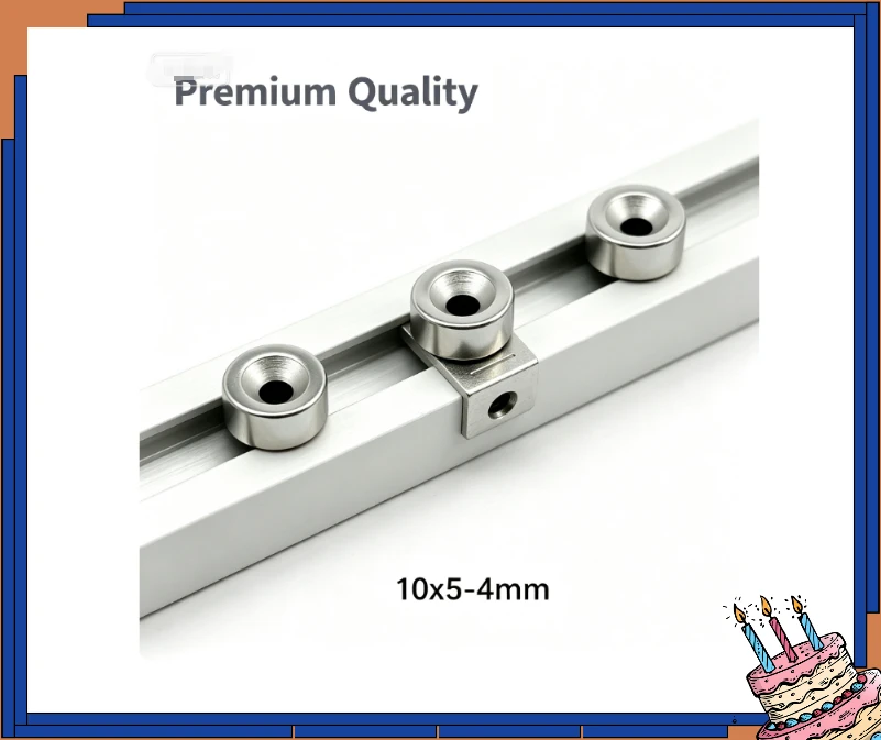 Premium 10x5-4mm Strong NdFeB Countersunk Magnet for DIY, Powerful Handmade Crafts