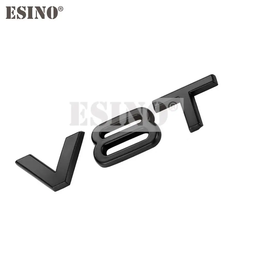 Nuevo estilo de coche V6T V8T 3D Metal cromo aleación de Zinc emblema insignia de coche pegatina accesorio de coche para A4 A5 A6 A7 A8 Q7 R8