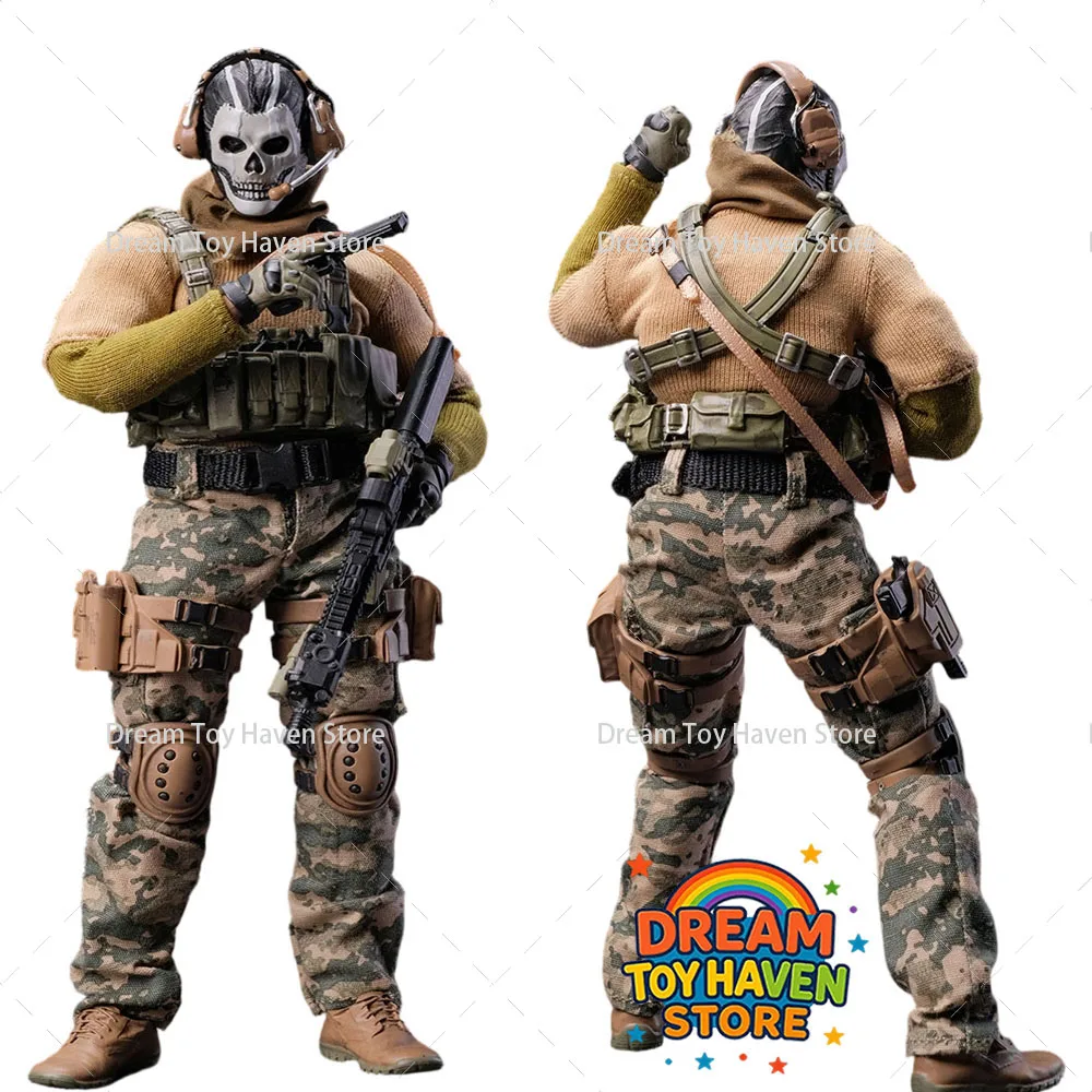 CY7 TOYS 1/12 Maßstab Wüstengeist mit Totenkopfmaske Mini-Waffen-Zubehörpaket 6-Zoll Komplettset Männlicher Soldat Actionfigur Modell