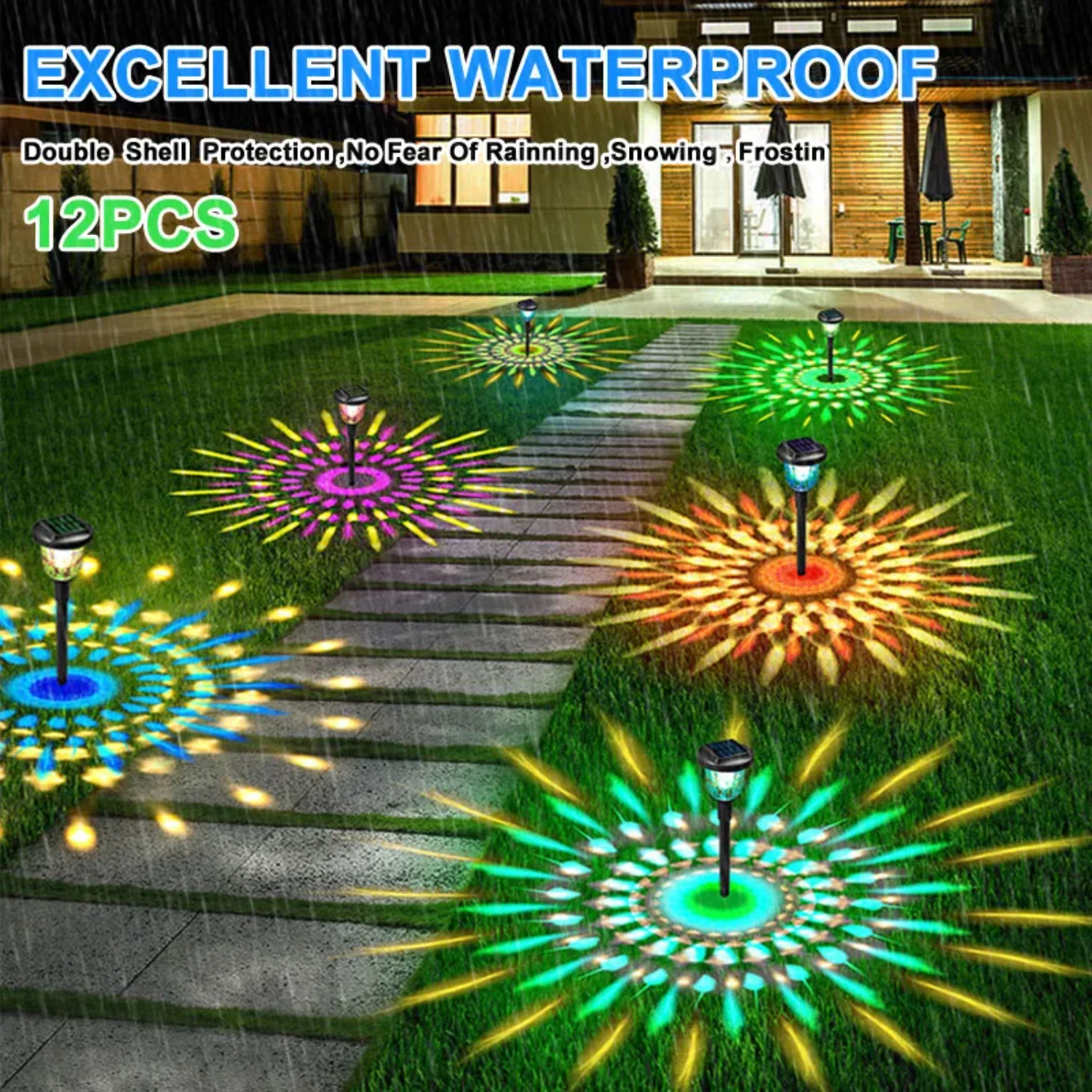 

New Solar Outdoor Lights Garden Lamps Powered Waterproof Landscape Path Yard Backyard Lawn Patio Decorative Lighting