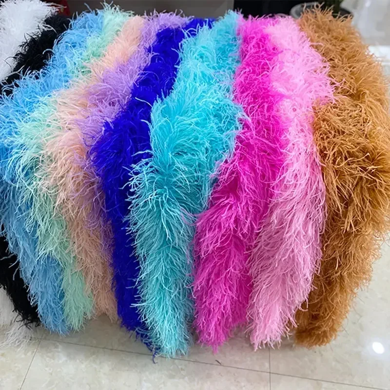 

2Meters/Lot 6ply Ostrich Feather Boa Trims Skirt Costume Fluffy Ostrich Feathers for Crafts Wedding Feathers Decoration Plumas