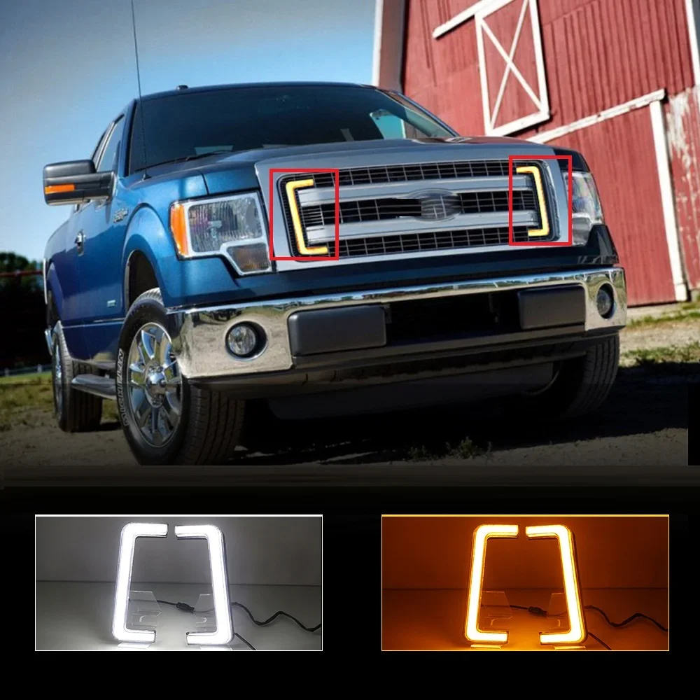 

1 Pair led Front Bumper Fog lights Foglight Turn signal day light for Ford F150 F250 2010 2011 2012 2013 2014 2015