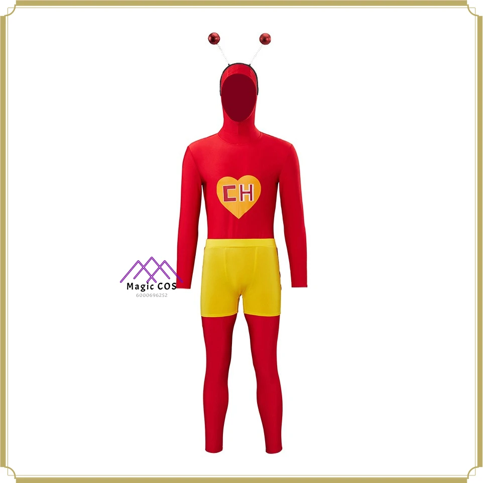 

High Quality Full Set El Chapulín Colorado Cosplay Costume - Red Jumpsuit Yellow Shorts Halloween Outfit Comic Con Party Suit