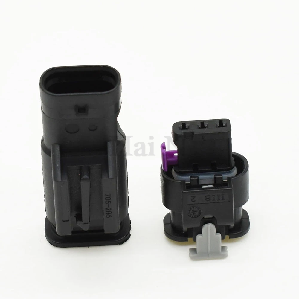 Weiblich männlich 3-poliger wasserdichter Tyco AMP-Stecker für Automobile 1718653 -1 4F 0973703   Für Rückfahrkamera AUDI VW LEAR 1- 1718644 -2