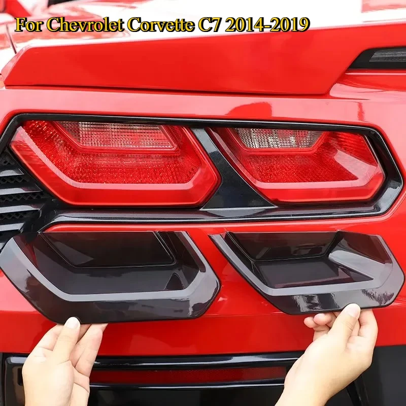

For Chevy Corvette C7 2014-2019 Car Rear Tail Light Rear Fog Lamps Blackout Cover Trim Sticker Protect Accessories