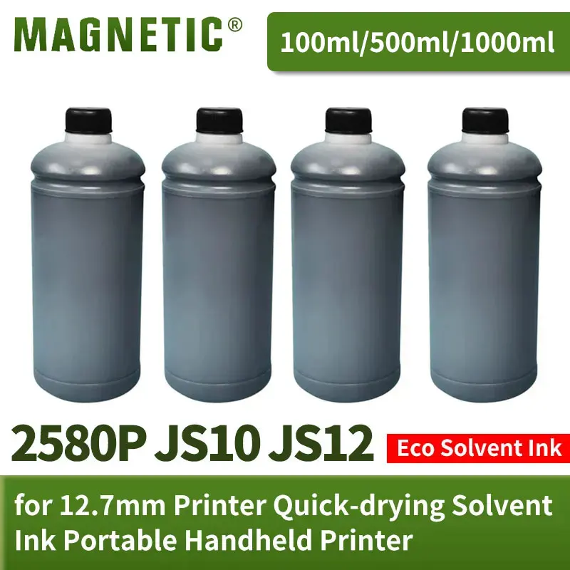 

100/500/1000ml Refillable Ink compatible 2588 JS10 JS12 for 12.7mm Printer Quick-drying Solvent Ink Portable Handheld Printer