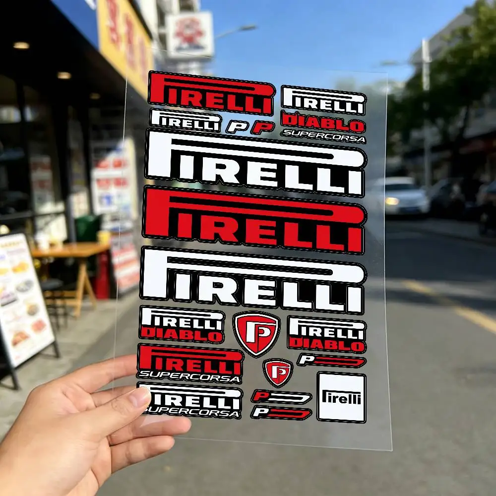 For Pirelli Waterproof Reflective Motorbike Stickers Easy Peel Removable Decals For Motorcycle Car