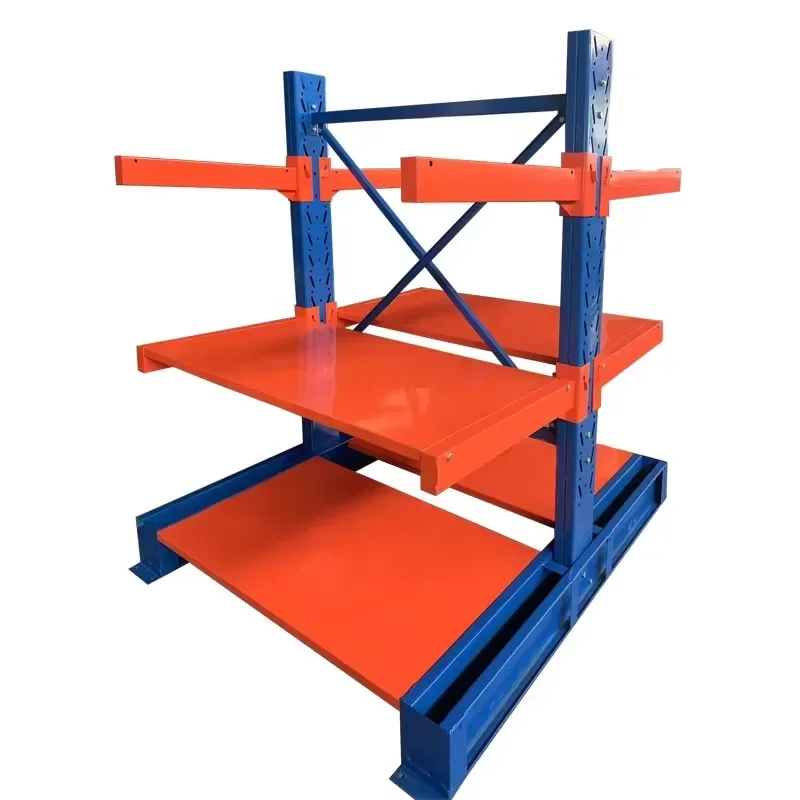 Iron Blue Cantilever Shelf Heavy Duty Single Double Sided Custom Hardware 2.0mm Top Plate 600mm Load Bearing Arm Length Multi