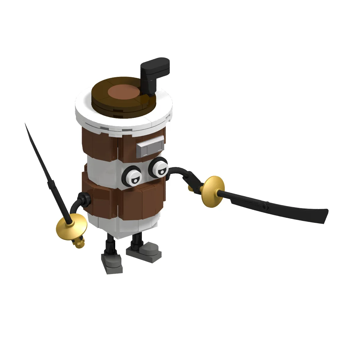 Italienische Brainrot Capuccino Assassino Brickheadz Bausteine Kaffee Ninja Kreative MOC Spielzeug für Kinder