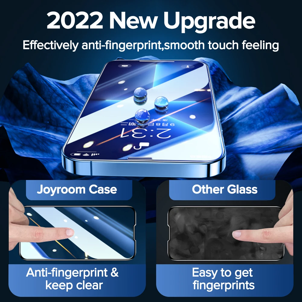 Joyroom 2PCS 9H Tempered Glass For iPhone 13 Pro Max 12 11 X XR XS 7 8 8P Max Full Cover Ultra-HD Screen Protector for iPhone 13