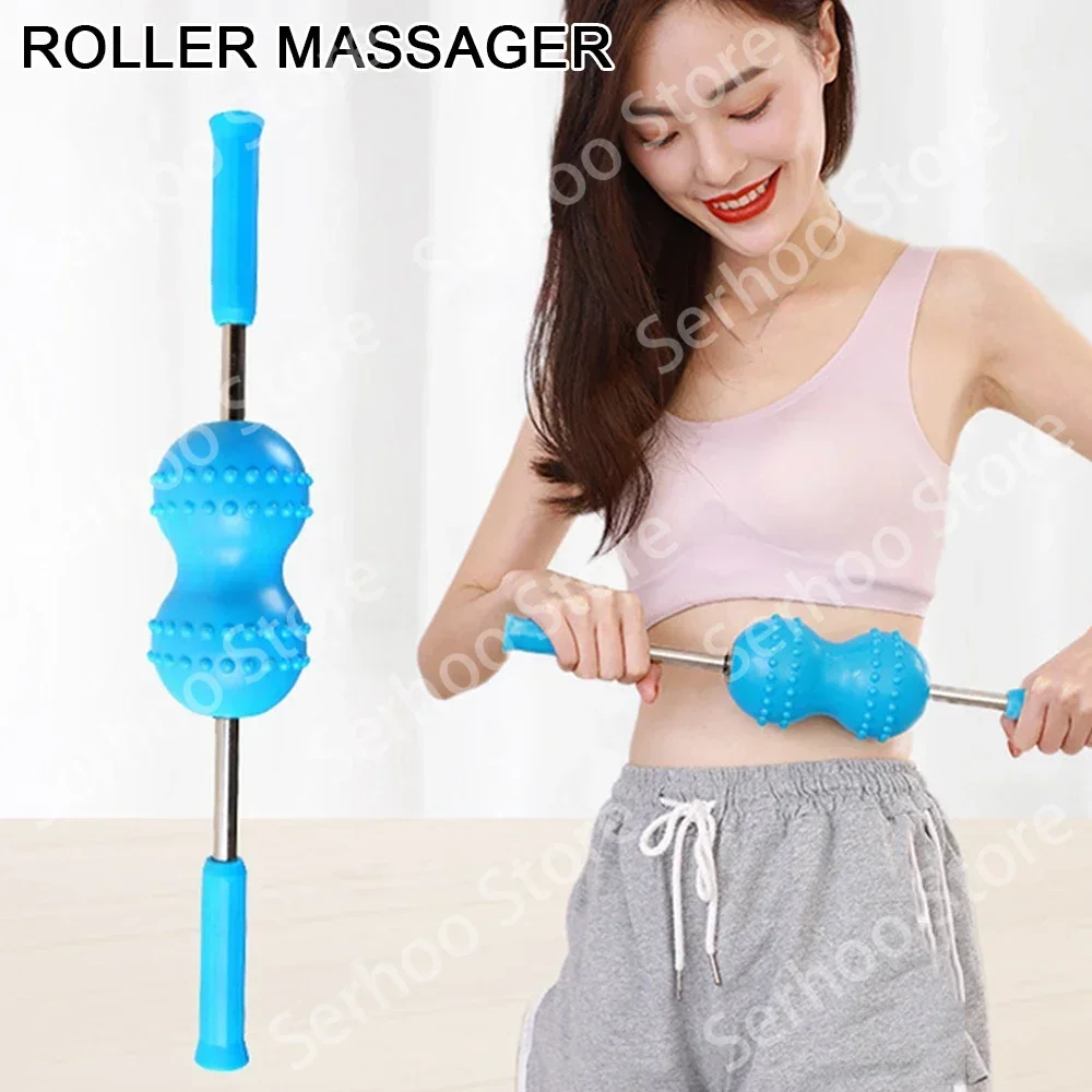 Double Ball Massage Roll Stick Back Pushing Massager Rollers Relaxing Muscle Massage Balls Easy Carry and Storage